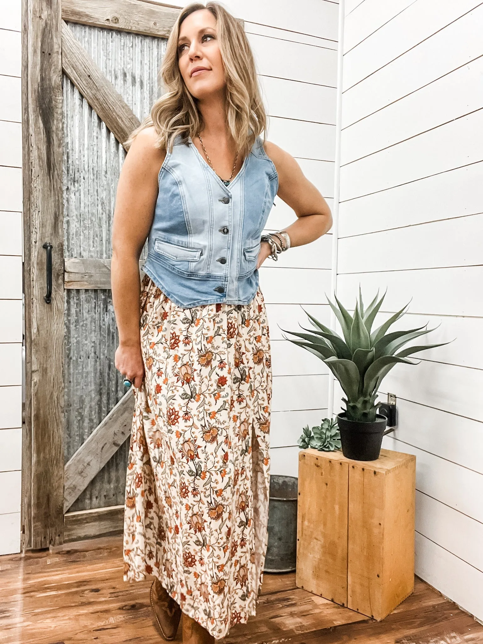 Two Tone Denim Vest