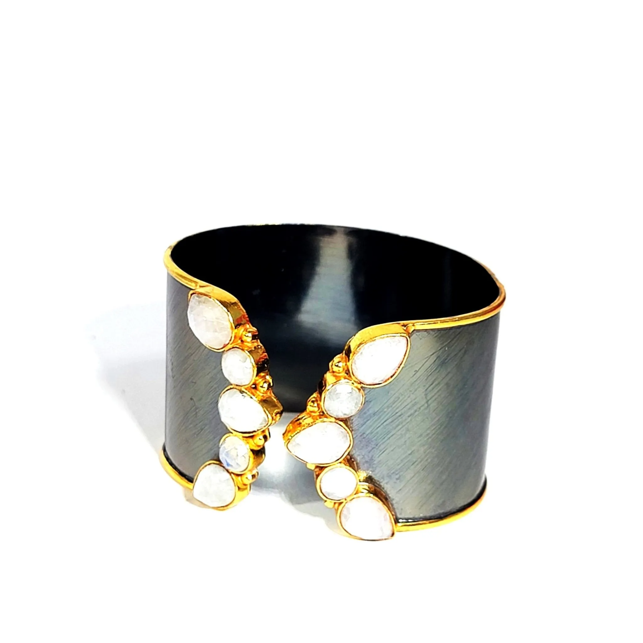 Two-Tone Gemstone Cuff