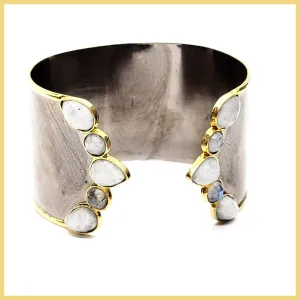 Two-Tone Gemstone Cuff
