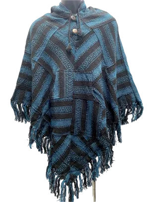 Two tone Gheri Poncho