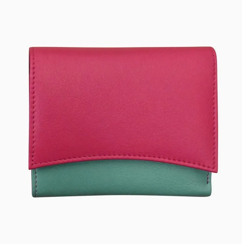Two-Tone Leather Pocket Wallet
