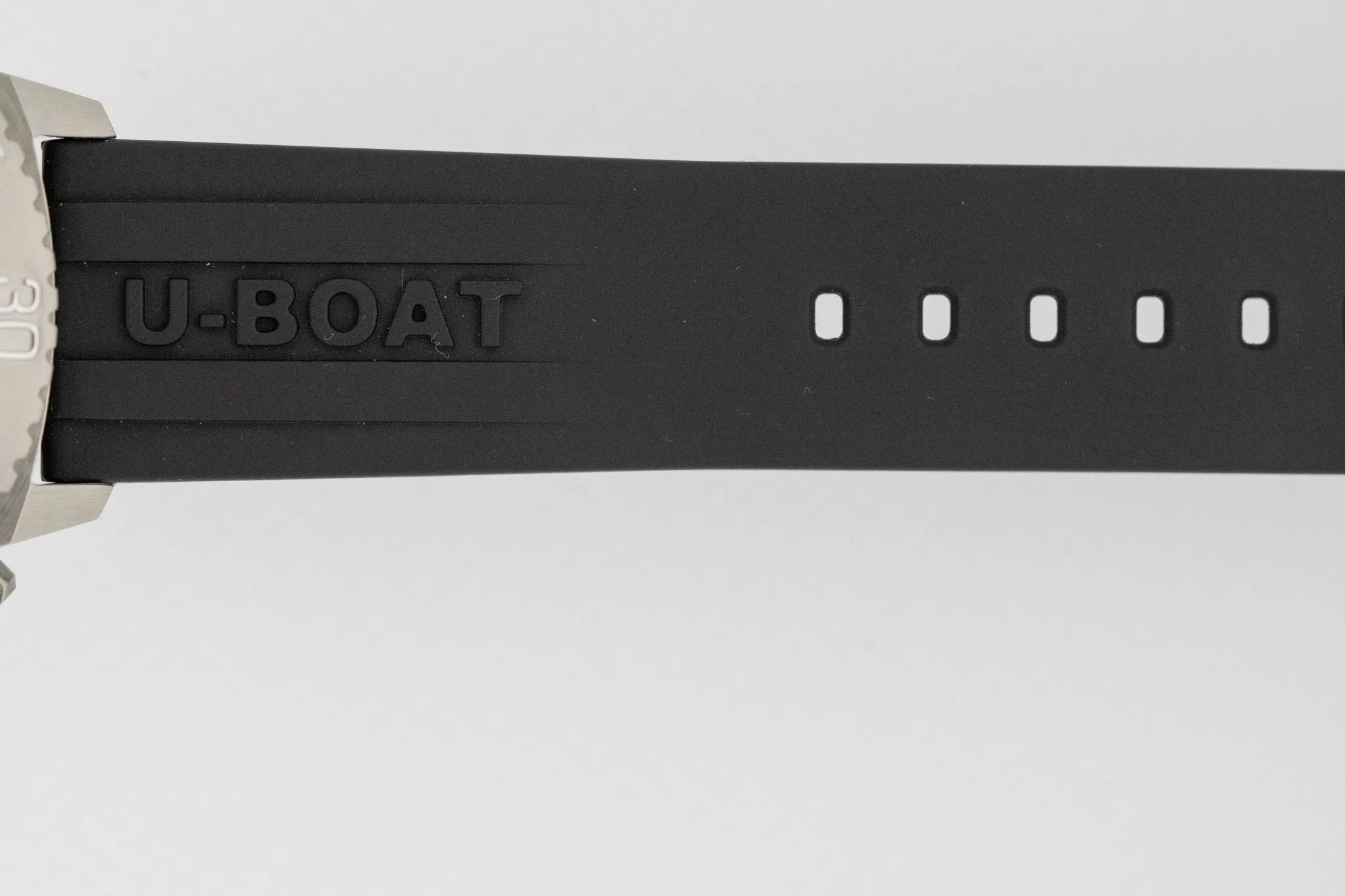 U-Boat Watch Sommerso Diver Black Silicone Strap 9007/A