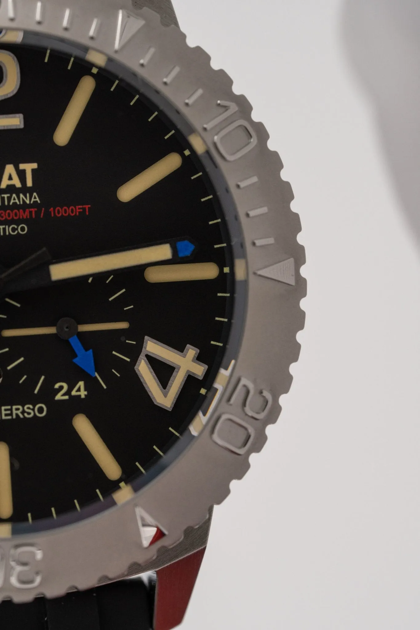 U-Boat Watch Sommerso Diver Black Silicone Strap 9007/A