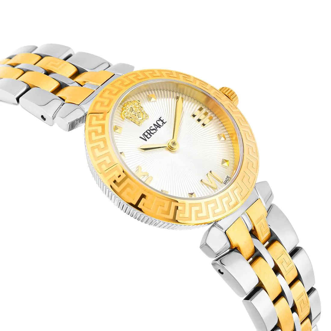 Versace Women 32 mm Size White-Silver Round Dial Analog Watch- VEOCA0324