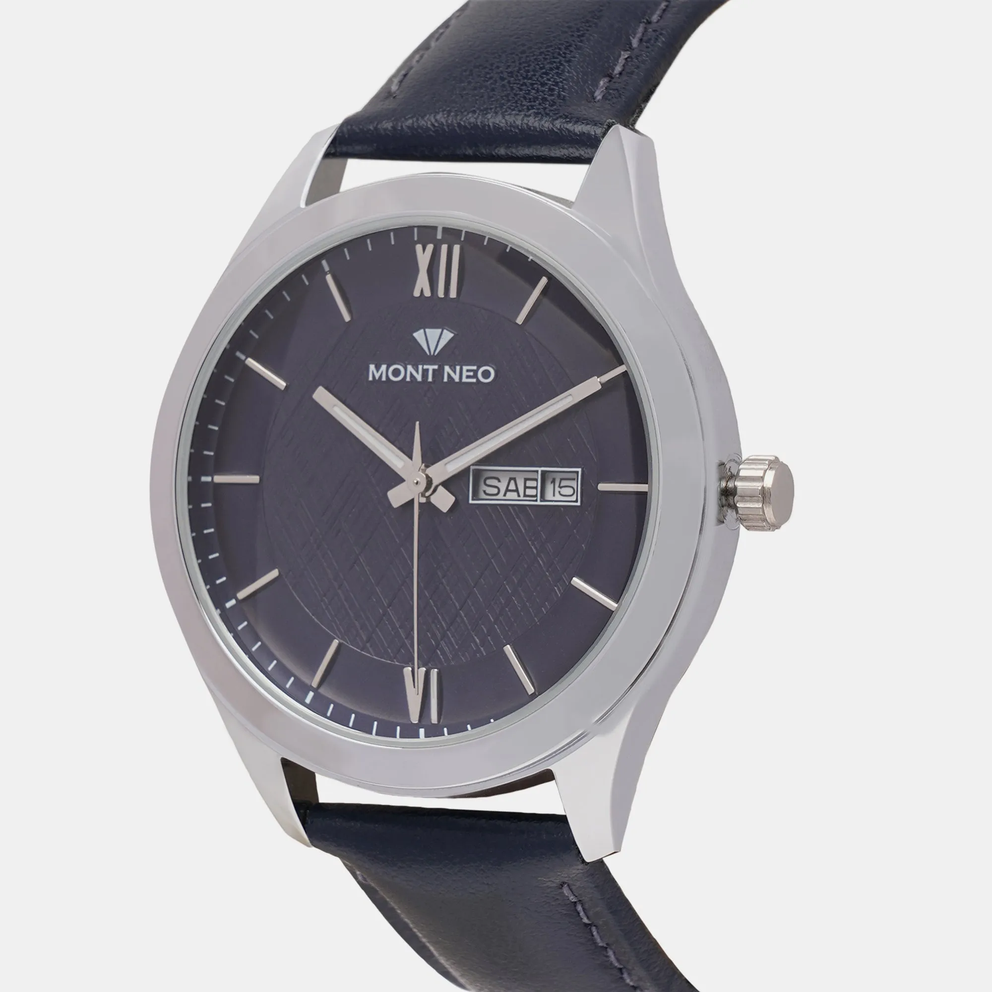 Vibrant Blue Analog Men Leather Watch 8009D-L1105