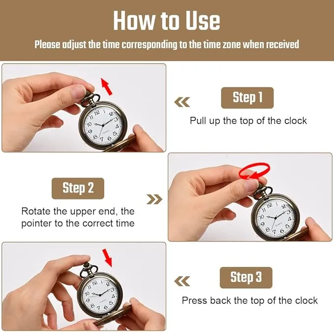 Vicloon Modern Pocket Watch, Quartz Pocket Watch with Chain, for Birthday Anniversary Day Christmas Fathers Day