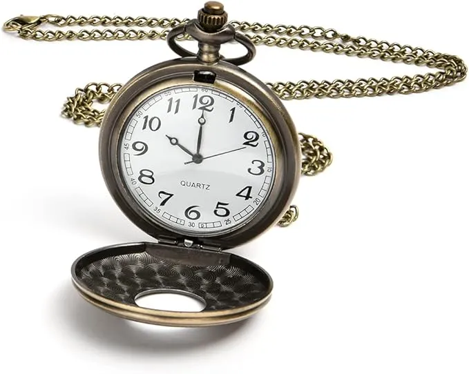 Vicloon Modern Pocket Watch, Quartz Pocket Watch with Chain, for Birthday Anniversary Day Christmas Fathers Day