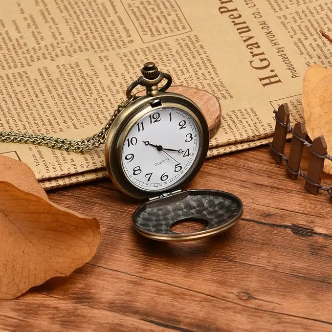 Vicloon Modern Pocket Watch, Quartz Pocket Watch with Chain, for Birthday Anniversary Day Christmas Fathers Day