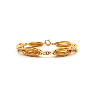 Vintage Mid-Century Oval Link Bracelet in 18k