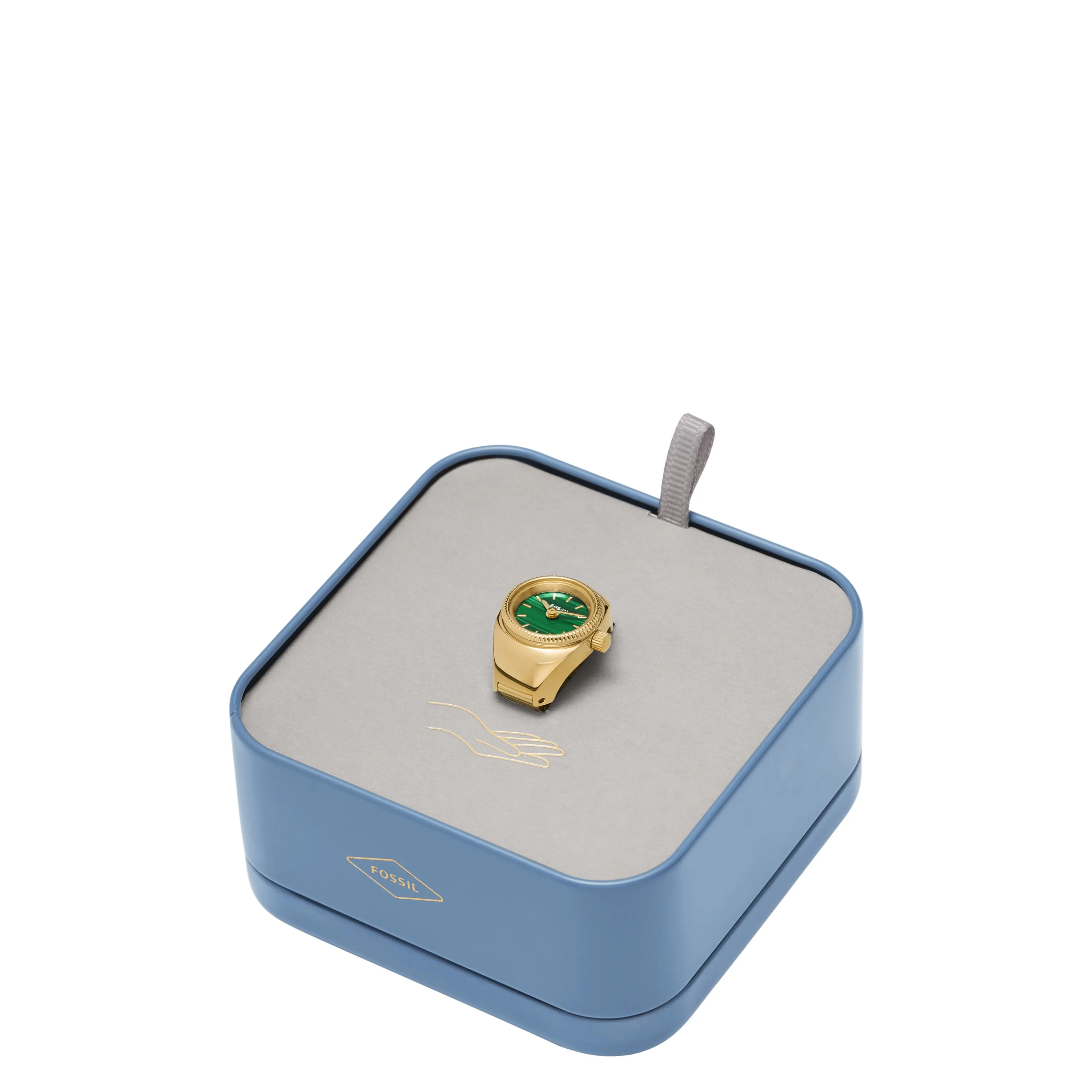 Watch Ring Two-Hand Gold-Tone Stainless Steel