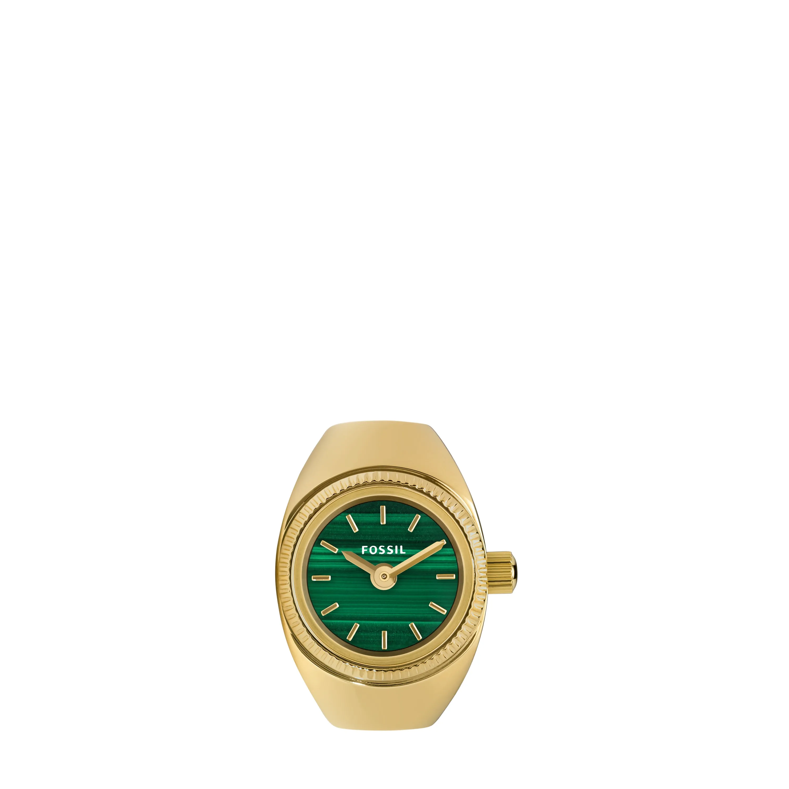 Watch Ring Two-Hand Gold-Tone Stainless Steel