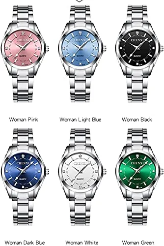 Watches for Women Analog Quartz Silver Stainless Steel Watches Luminous Waterproof Ladies Dress Watch