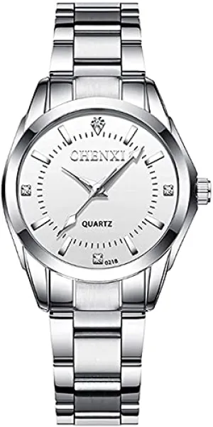 Watches for Women Analog Quartz Silver Stainless Steel Watches Luminous Waterproof Ladies Dress Watch