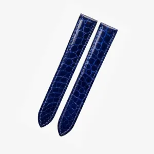 WATCHESMATE Bright Blue Leather Strap for Cartier Tank Collection Watches