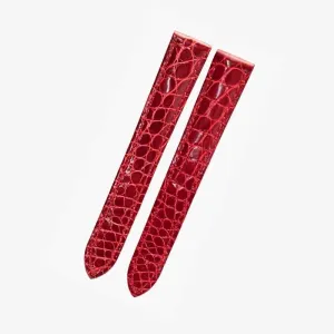 WATCHESMATE Red Leather Strap for Cartier Tank Collection Watches