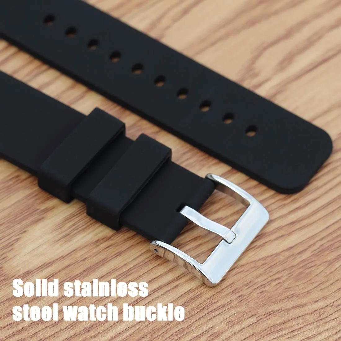 Wellfit Watch Strap, Soft Silicone Quick Release Watch Band, Stainless Steel Buckle, Choose Color & Width,18mm, 20mm, 22mm, Silky Smooth Rubber Watch Bands