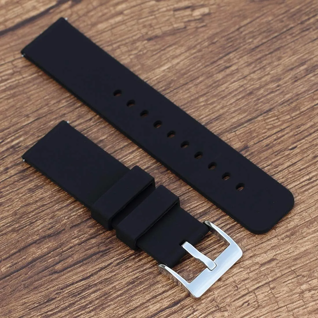 Wellfit Watch Strap, Soft Silicone Quick Release Watch Band, Stainless Steel Buckle, Choose Color & Width,18mm, 20mm, 22mm, Silky Smooth Rubber Watch Bands