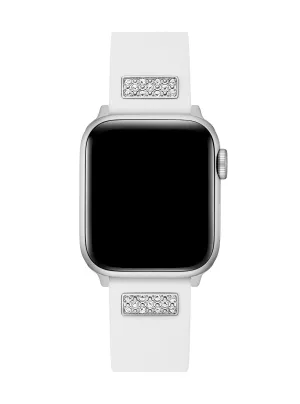 White Frontier Silicone Crystal Apple Watch Strap
