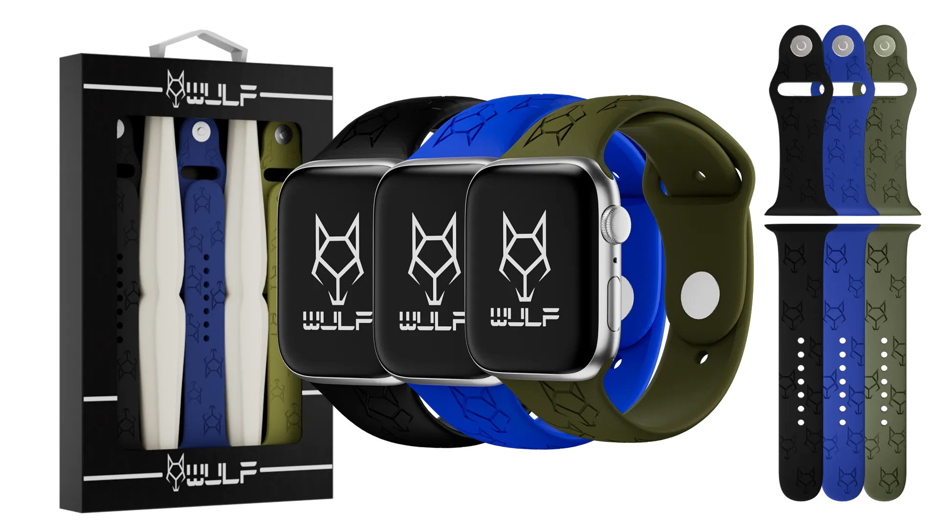 Wulf Sports Watch Band 3-Pack - Made for the Apple Watch